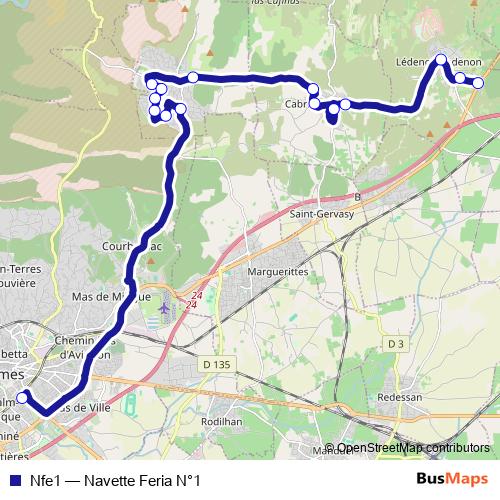Nfe1 bus Line Map