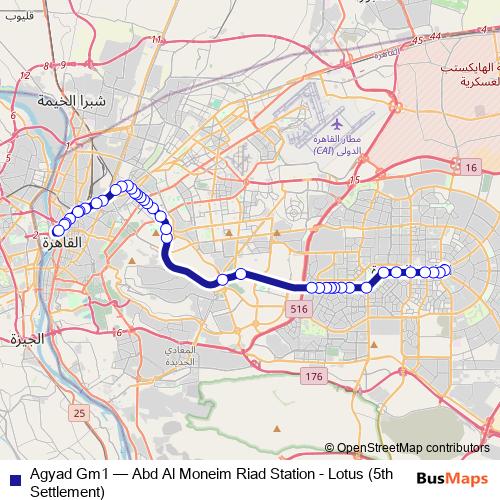 Agyad Gm1 bus Line Map