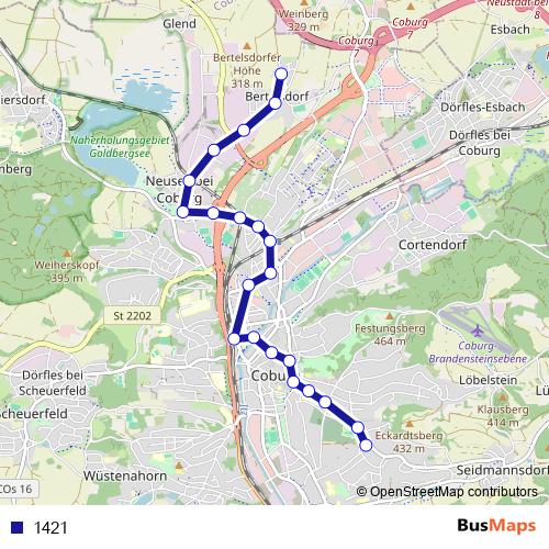 1421 bus Line Map