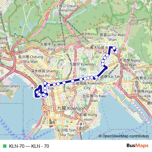 KLN-70 bus Line Map