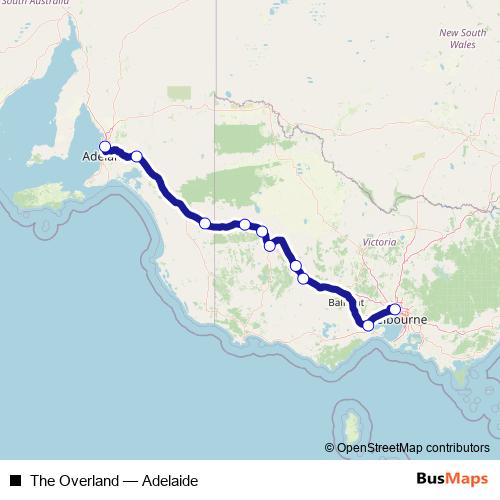 The Overland rail Line Map
