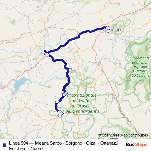 Linea 504 bus Line Map