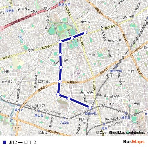 Ji12 bus Line Map
