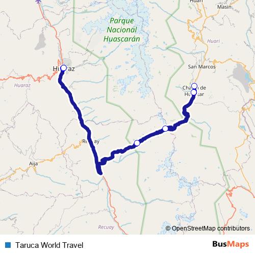 Taruca World Travel bus Line Map