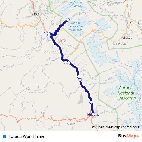 Taruca World Travel bus Line Map