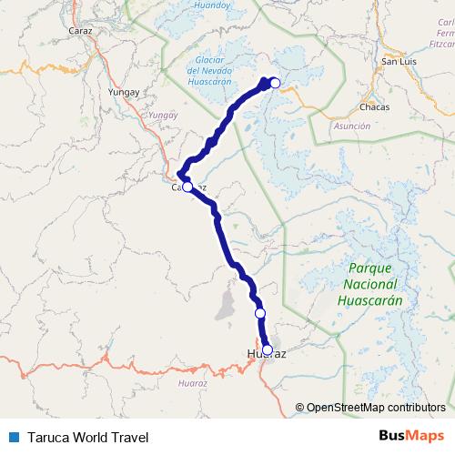 Taruca World Travel bus Line Map