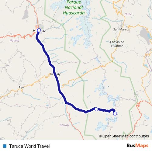 Taruca World Travel bus Line Map