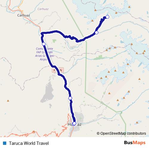 Taruca World Travel bus Line Map
