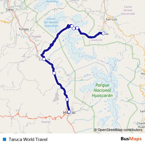 Taruca World Travel bus Line Map