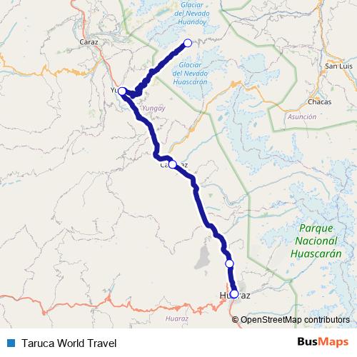 Taruca World Travel bus Line Map