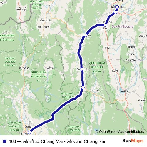 166 bus Line Map