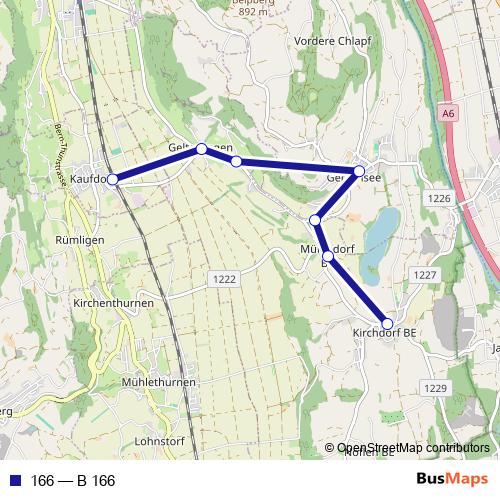 166 bus Line Map