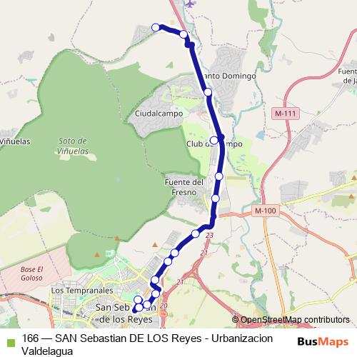 166 bus Line Map