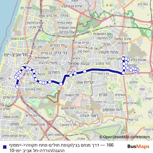 166 bus Line Map
