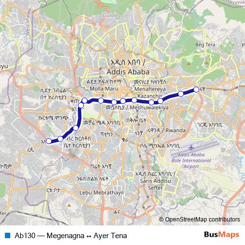 Ab130 bus Line Map