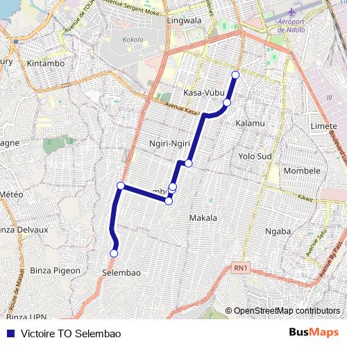 Victoire TO Selembao bus Line Map