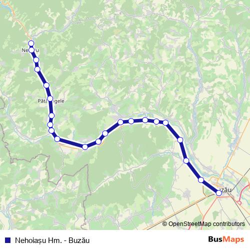 Nehoiaşu Hm. - Buzău rail Line Map