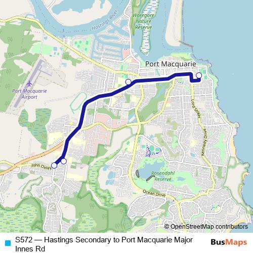 S572 bus Line Map