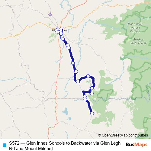 S572 bus Line Map