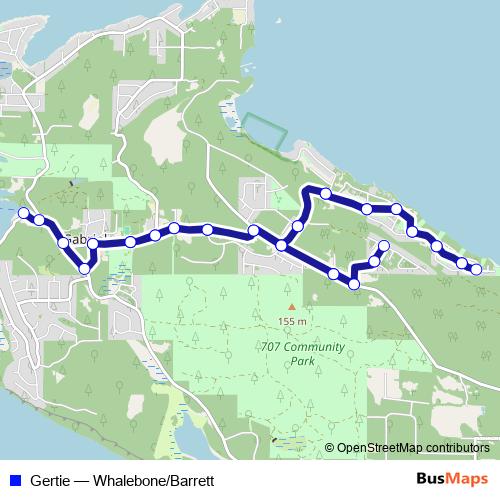 Gertie bus Line Map