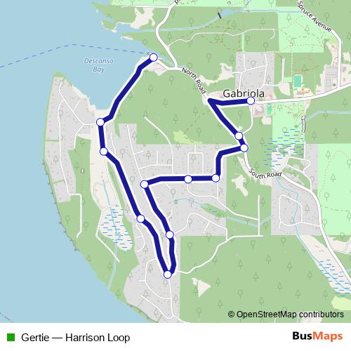 Gertie bus Line Map