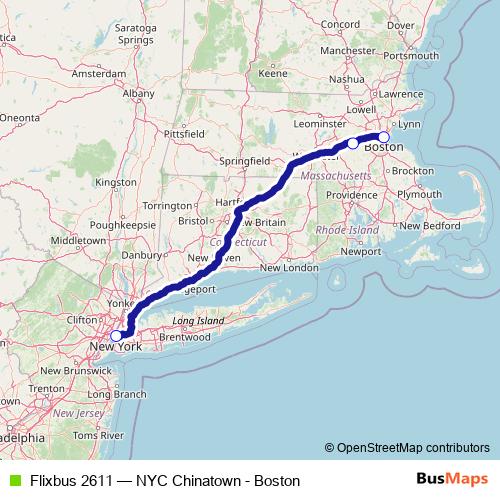 Flixbus 2611 bus Line Map