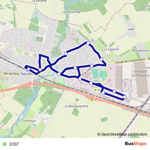 3107 bus Line Map