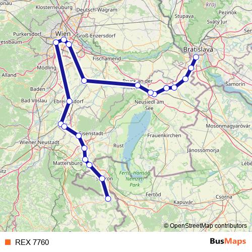 REX 7760 rail Line Map