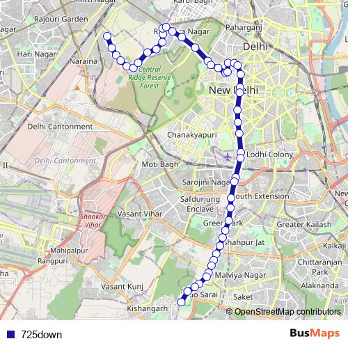 725down bus Line Map