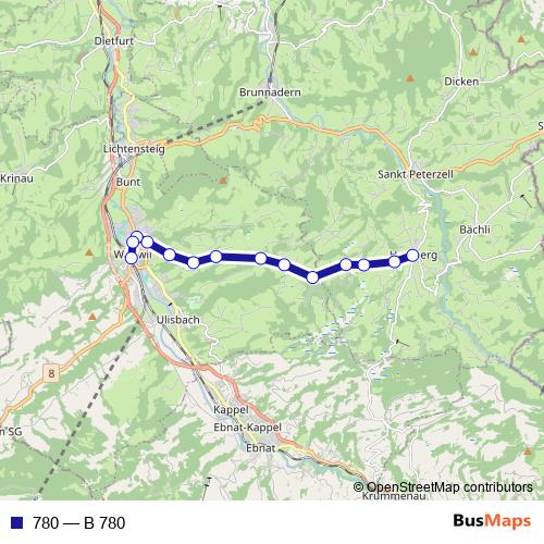 780 bus Line Map