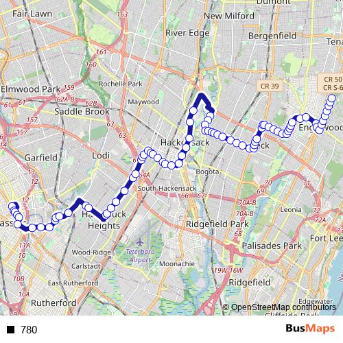 780 bus Line Map