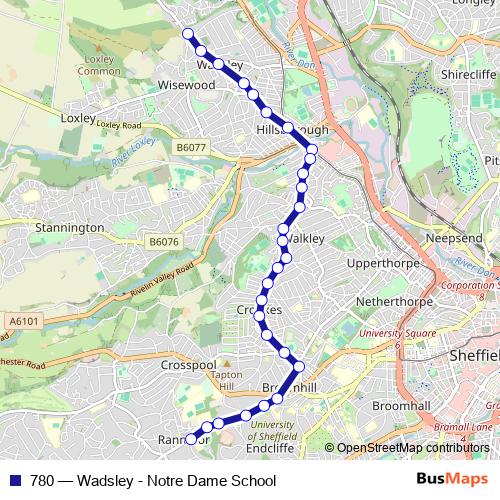 780 bus Line Map