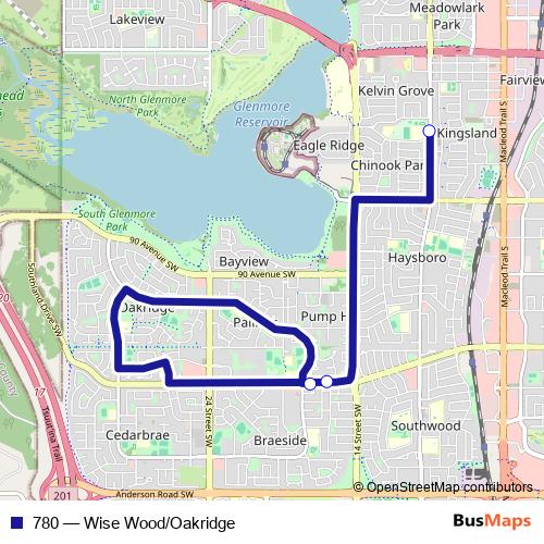 780 bus Line Map