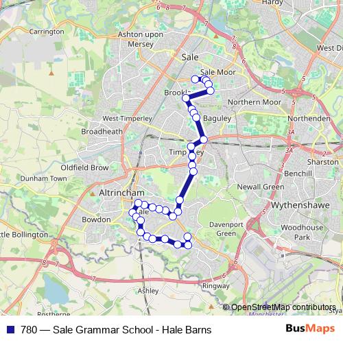 780 bus Line Map