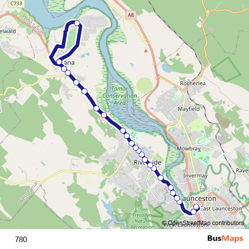 780 bus Line Map