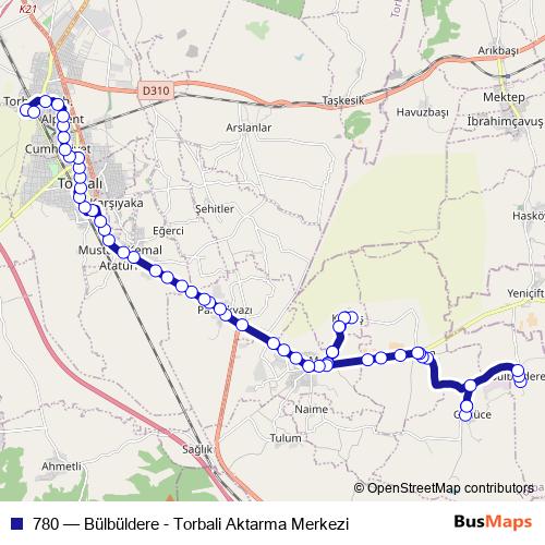 780 bus Line Map