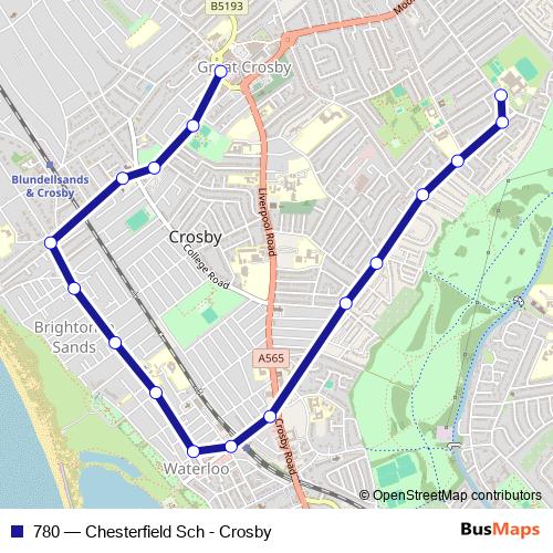 780 bus Line Map