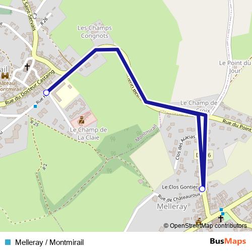 Melleray / Montmirail bus Line Map