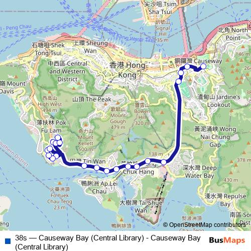 38s bus Line Map