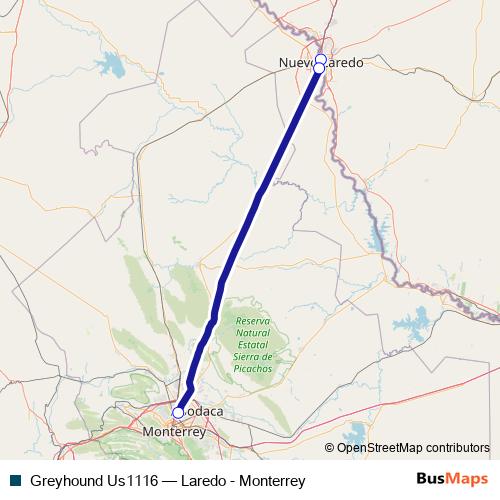 Greyhound Us1116 bus Line Map