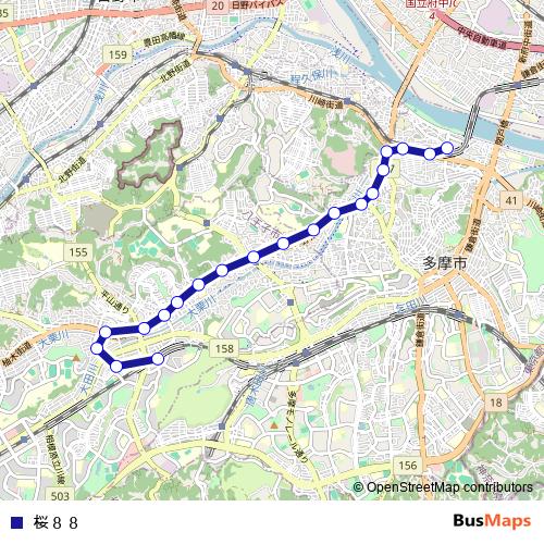 桜８８ bus Line Map