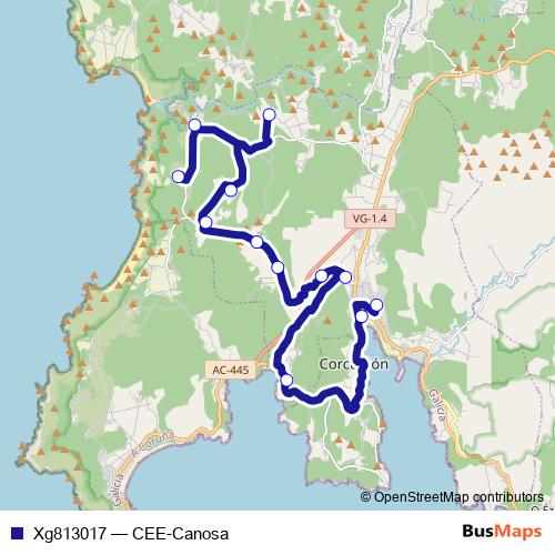 Xg813017 bus Line Map