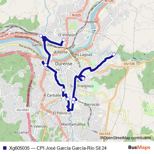Xg605035 bus Line Map