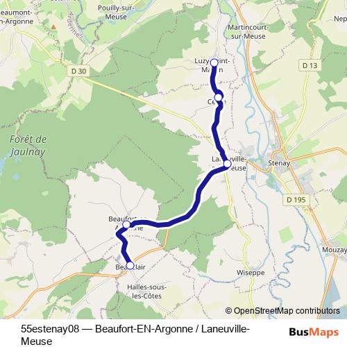 55estenay08 bus Line Map