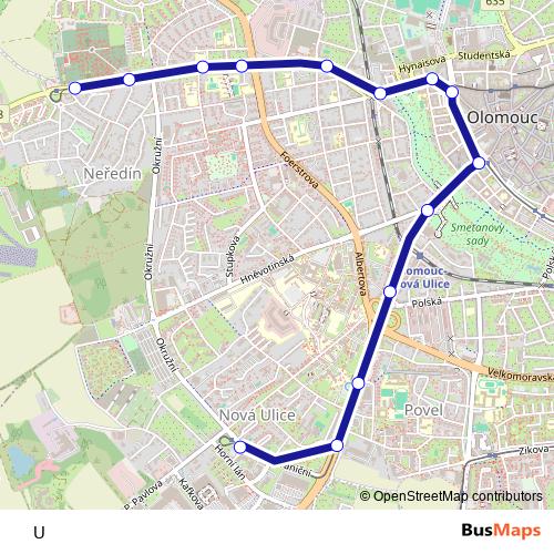 U tram Line Map