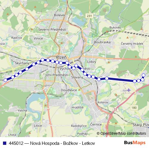 445012 trolleybus Line Map