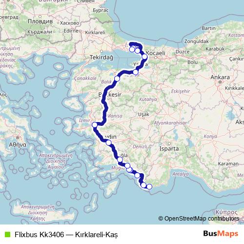 Flixbus Kk3406 bus Line Map
