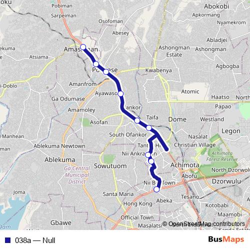 038a bus Line Map