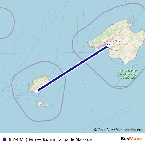 IBZ-PMI (Swt) air Line Map