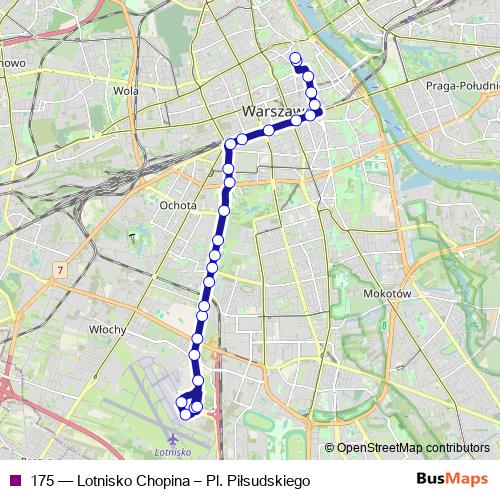 175 bus Line Map